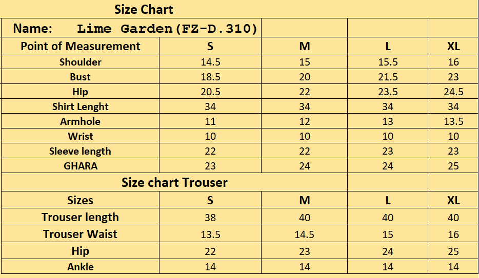 Size Chart