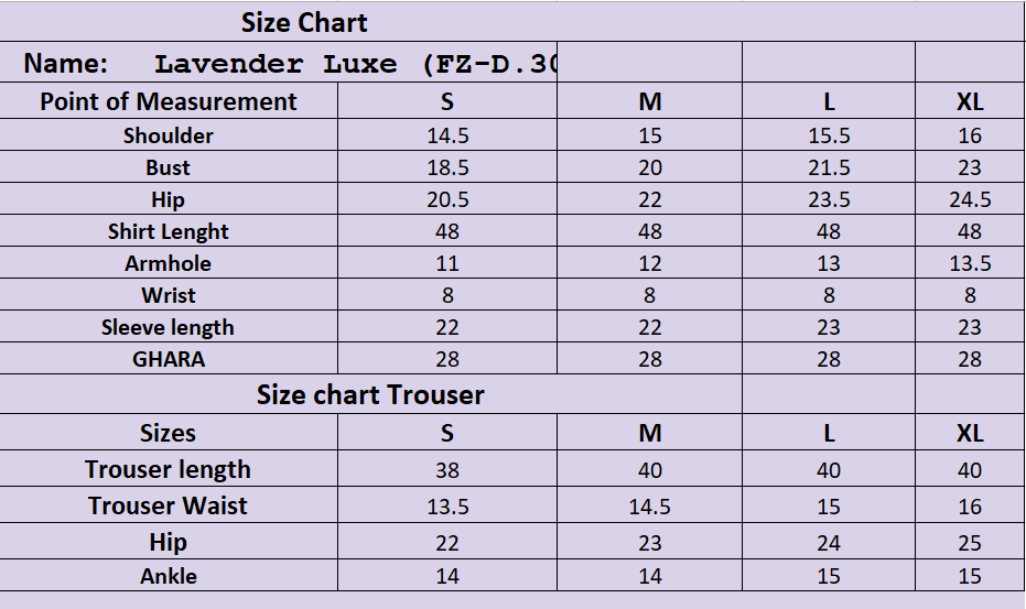 Size Chart
