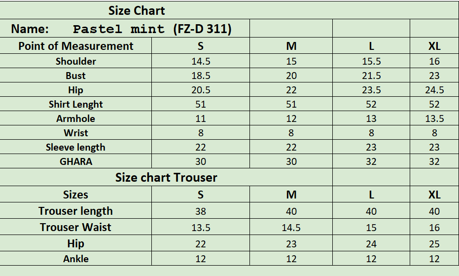 Size Chart
